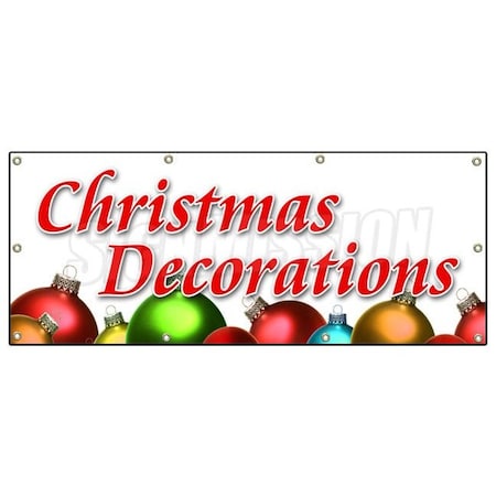 CHRISTMAS DECORATIONS BANNER SIGN X-mas Xmas Trees Decor Wreaths